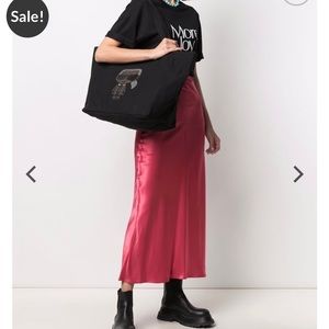 Brand new and bag with tags Karl Lagerfield tote with his image bedazzled